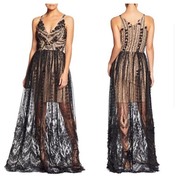 Dress the Population lace embellished maxi dress L - Picture 14 of 14